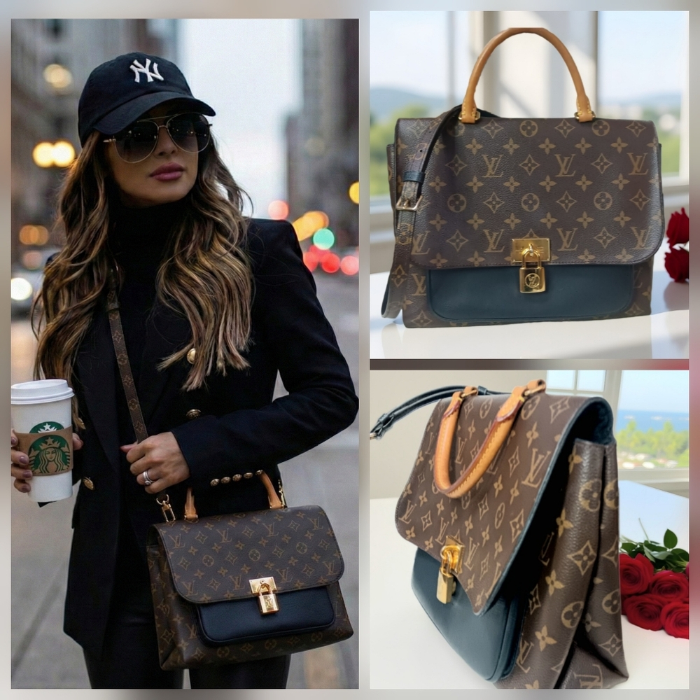 Louis Vuitton Marignan Monogram Canvas Grained Leather Bag ✨ PRISTINE CONDITION - Picture 3 of 17